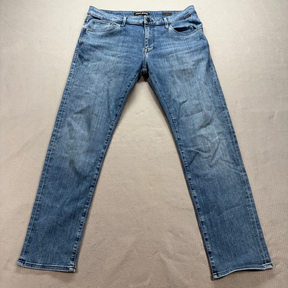 Mavi Jake‎ Slim Leg Jeans Mens 34x32 Blue Medium Wash Stretch Denim